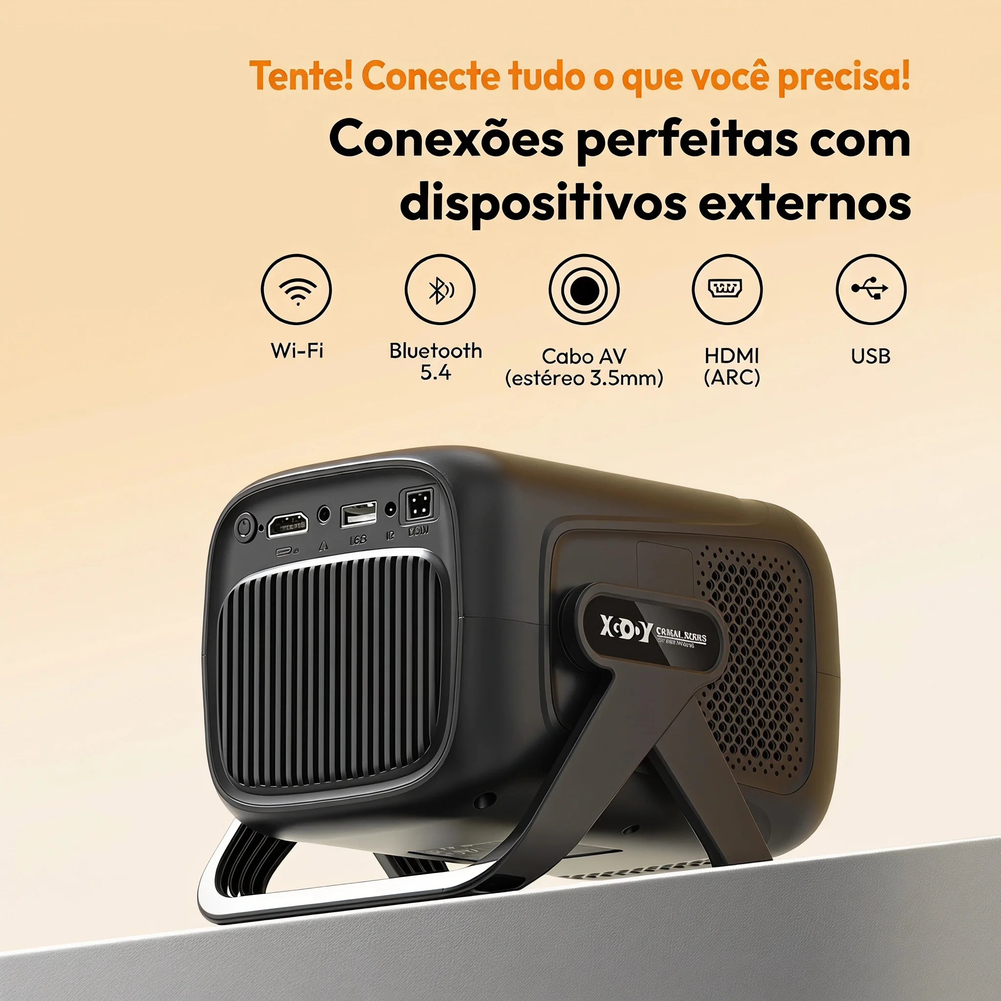 Proyector 4K 450ANSI de Tiro Corto, Proyector Android con Autoenfoque y Corrección Trapezoidal, 1080P Nativo, Wifi6, BT5.2, Cine en Casa Portátil