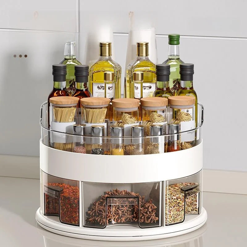 Organizador de Especias Giratorio Multifuncional para Cocina, Estante para Aceite, Sal, Vinagre y Condimentos, Organizador de...